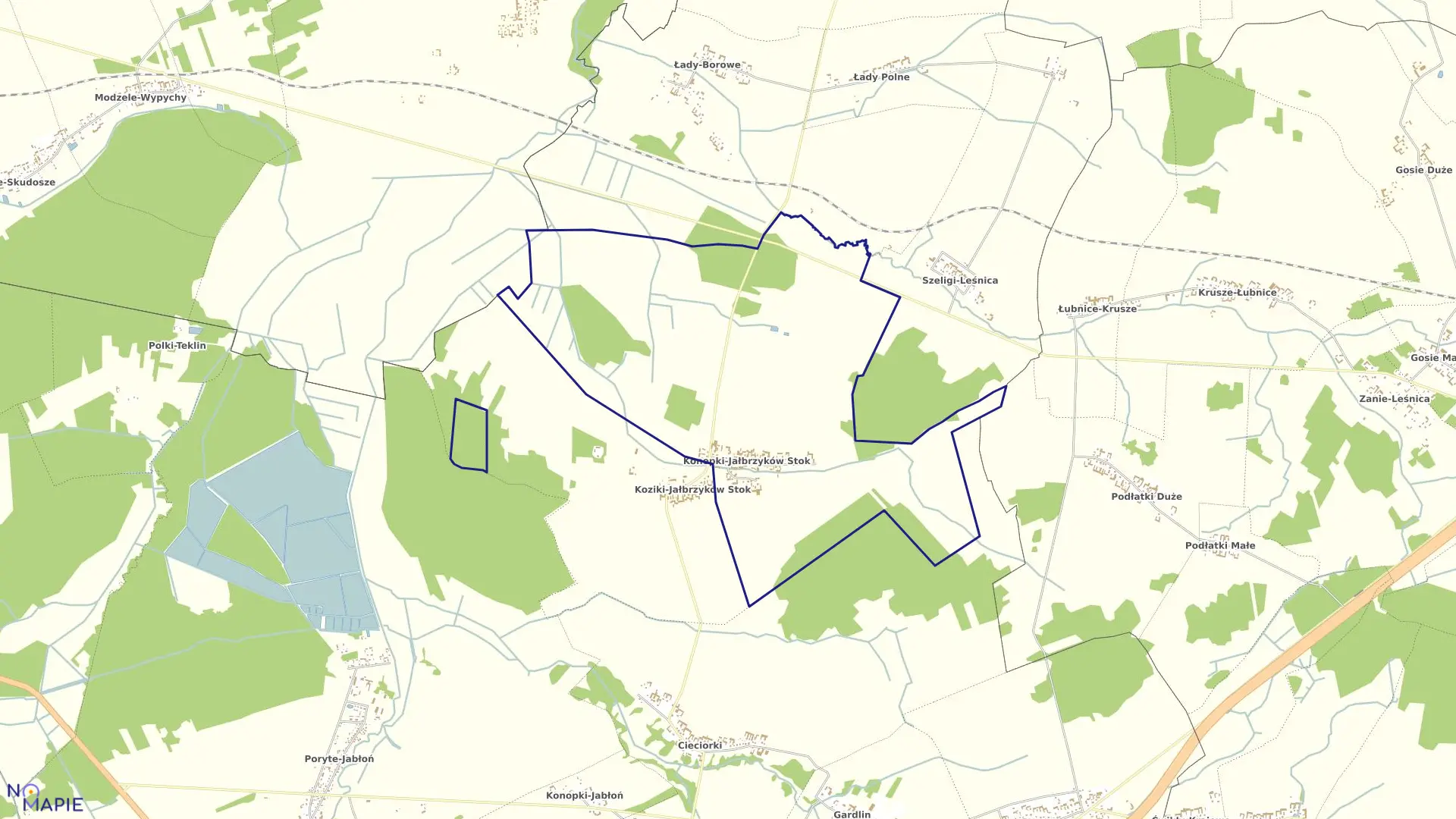 Mapa obrębu KONOPKI JAŁBRZYKÓW STOK w gminie Zambrów